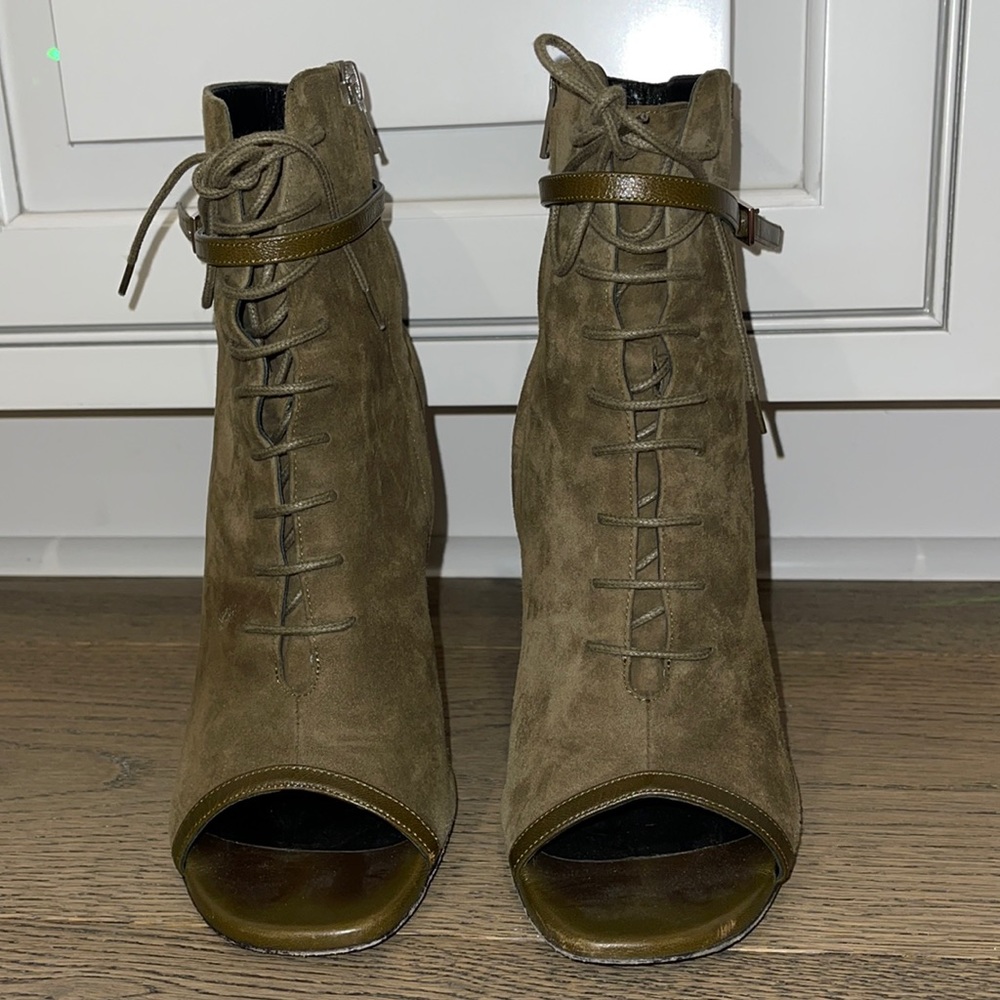YSL Booties Size 39 Olive